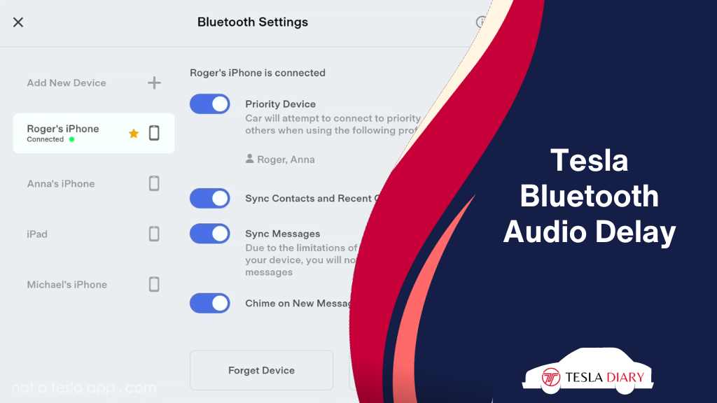 Tesla Bluetooth Audio Delay