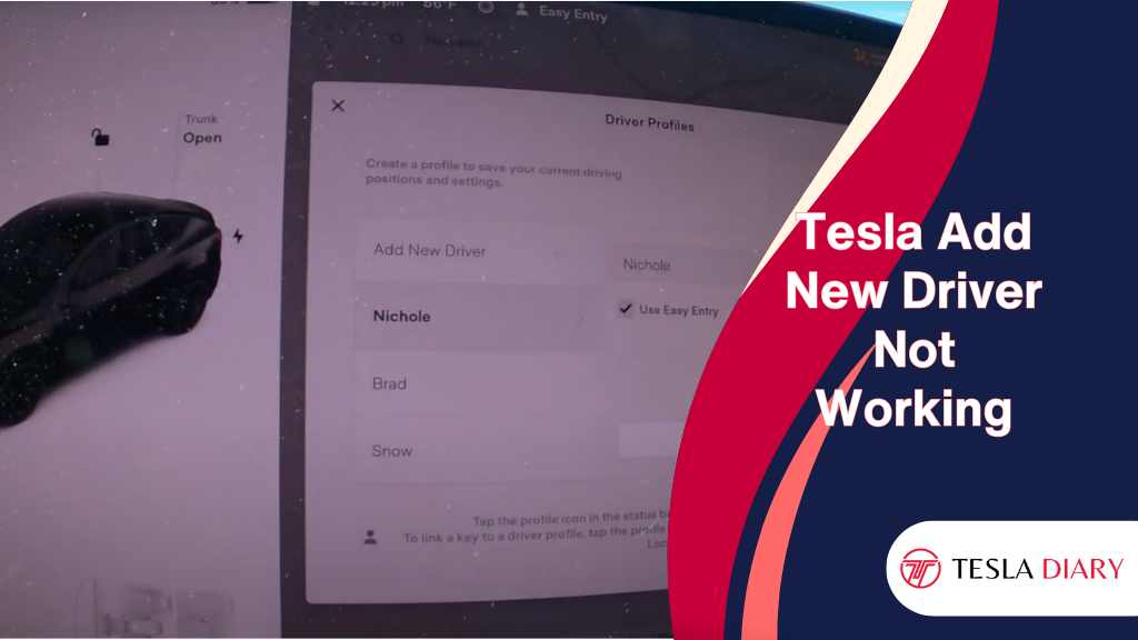 Tesla Add New Driver Not Working